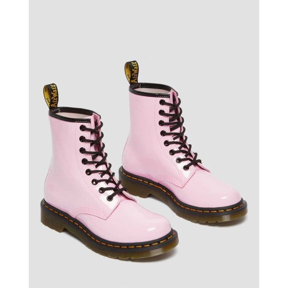 NEW Dr. Martens 1460 Pale Pink Patent Leather Lace Up Boots - Picture 5 of 13